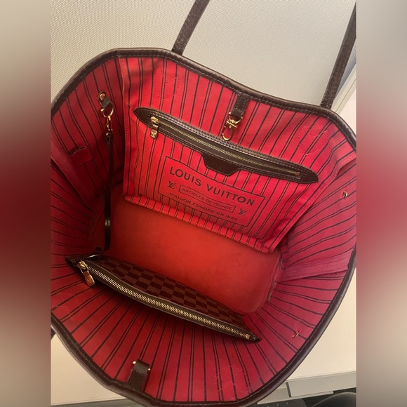 Louis Vuitton NEVERFULL MM with Pouch Brown Damier Print - Picture 3 of 12